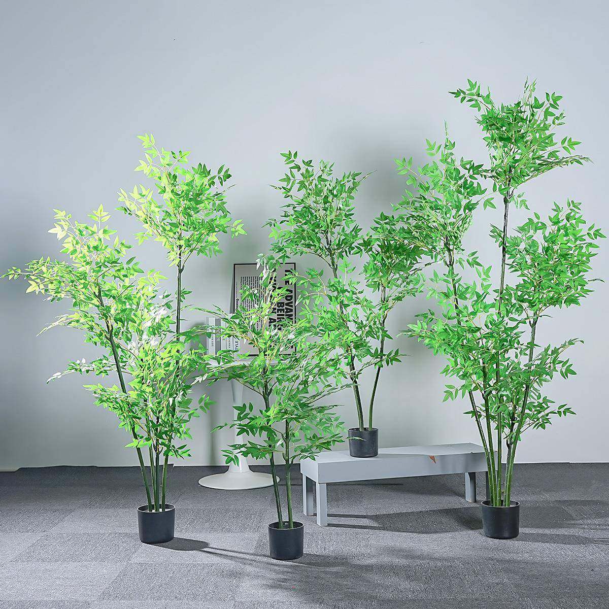 南天竹仿真绿植落地盆栽摆件客厅沙发边家居装饰盆景假树仿生植物