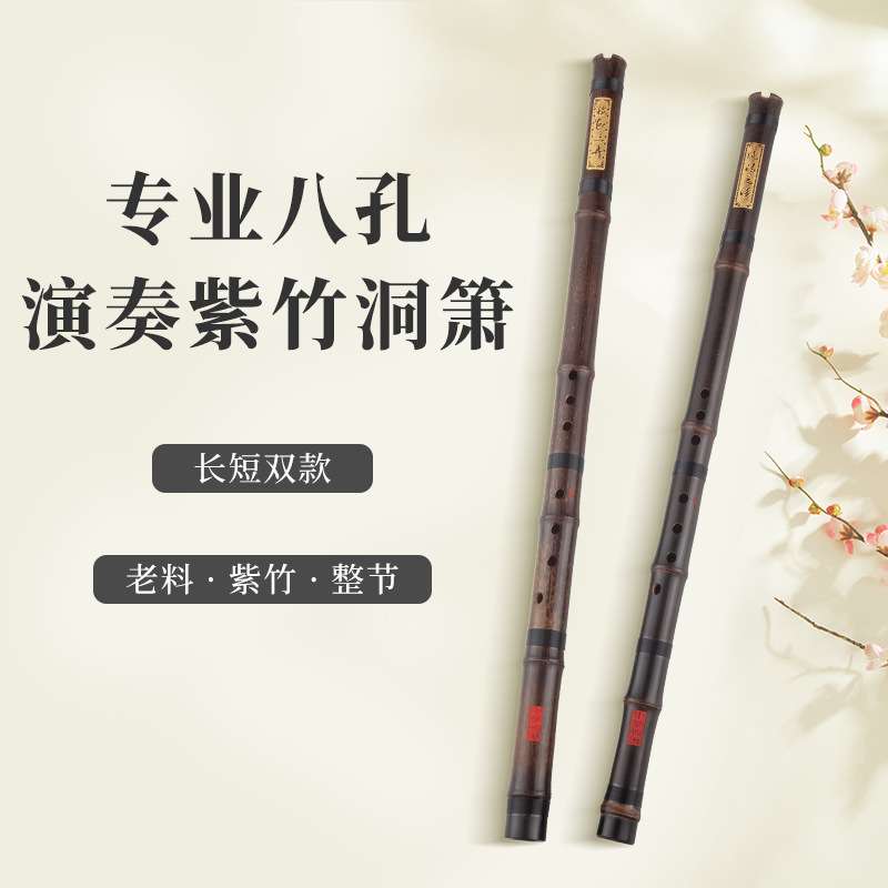 箫乐器初学入门专业演奏八孔紫竹古风长箫短箫F调G调高档一节洞箫
