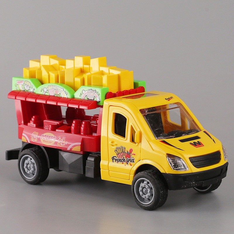 儿童惯性快餐车双门玩具车男孩宝宝薯条汉堡小汽车模型礼物