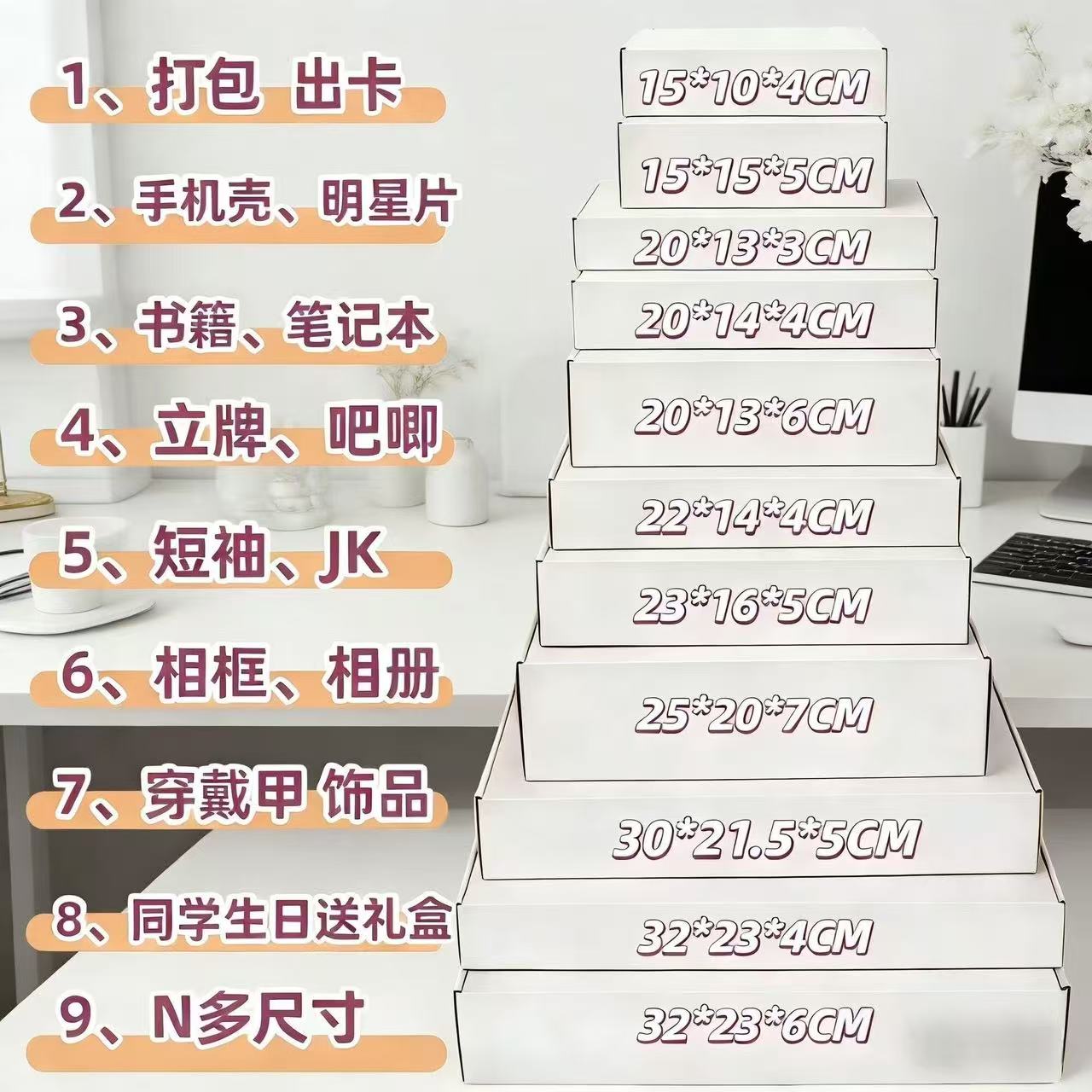 白色飞机盒长方形纸盒包装物流图片