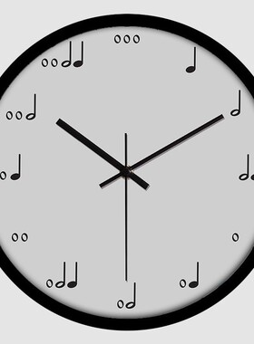 音乐厅创意琴行挂钟 时尚静音极简约钢琴房客厅大号圆形石英钟表