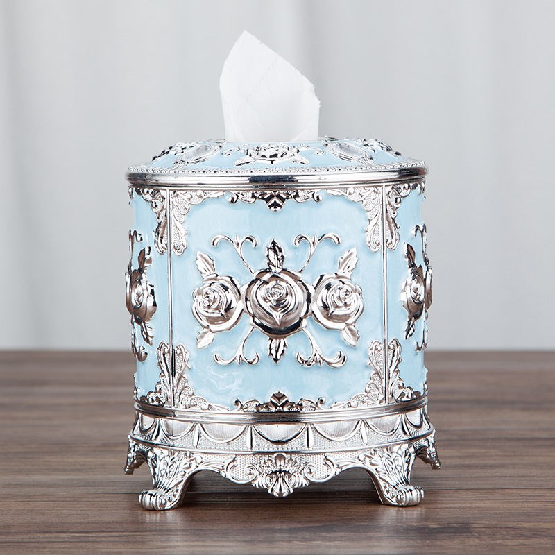 纸巾筒欧式抽纸盒时尚茶几卷纸盒客厅圆桶餐巾盒圆型纸巾桶纸巾盒