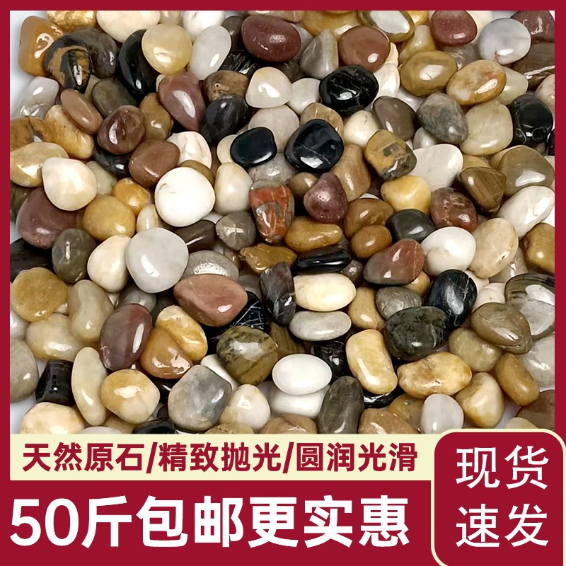 50斤鹅卵石铺路铺地庭院花园造景天然大小石头雨花石原石鹅软暖石