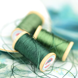 墨绿石青三股冰丝线亮光柔软流苏线刺绣线手工编织线串珠锦纶线