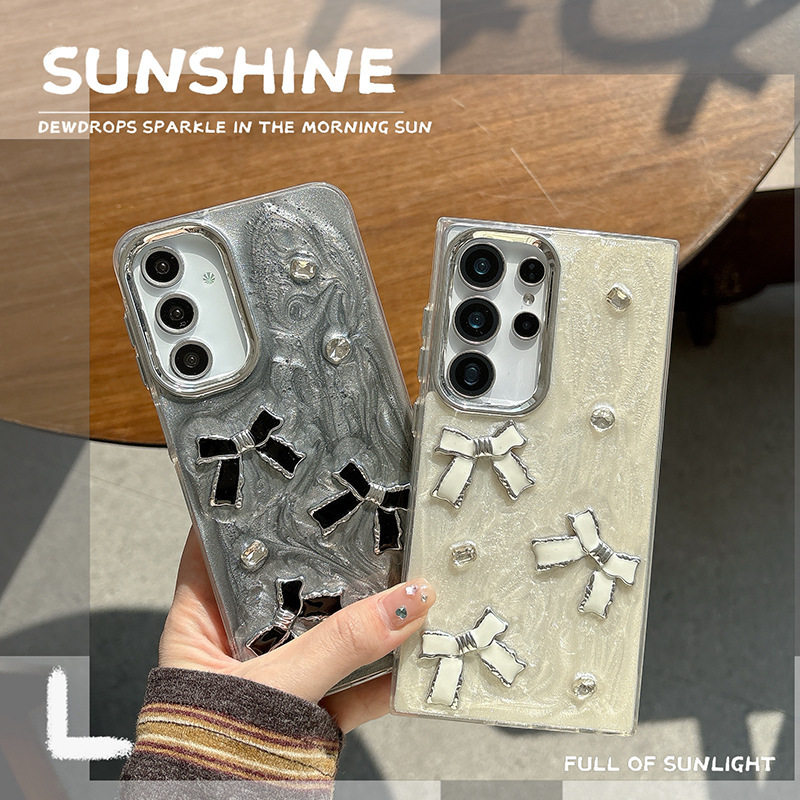 蝴蝶结水钻韩国galaxy三星手机壳适用S25plus高级感S24ultra时尚S23防摔S25FE女新款保护套滴胶闪粉软壳创意,3C数码配件,手机保护套/壳,淘宝优惠券,粉丝福利购,淘宝优惠卷