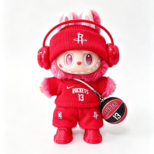 NBA火箭队哈登篮球潮玩娃衣适用于123代球迷周边礼物衣服17厘米潮