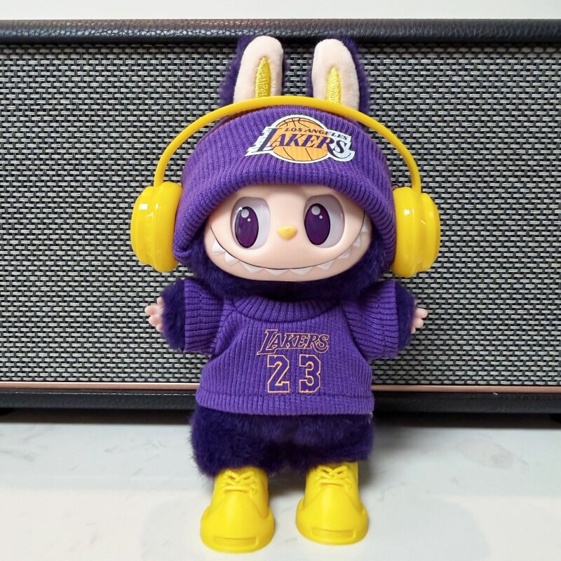 NBA湖人队詹姆斯玩偶篮球娃衣适用于labubu123代换装球迷礼物礼品