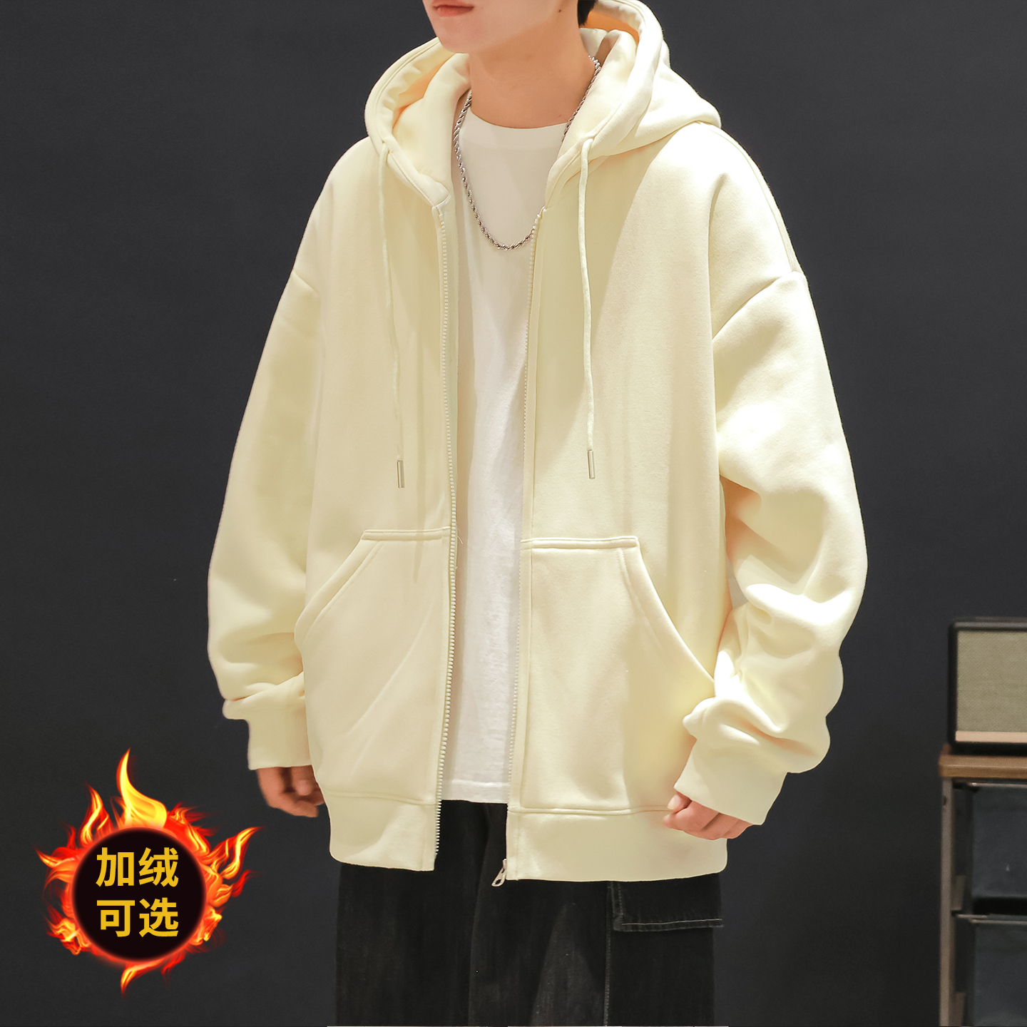 青少年保暖简约纯色运动棒球服男