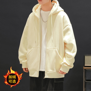 休闲秋冬显瘦纯色男款 ins重磅保暖简约高级青少年加绒加厚棒球服