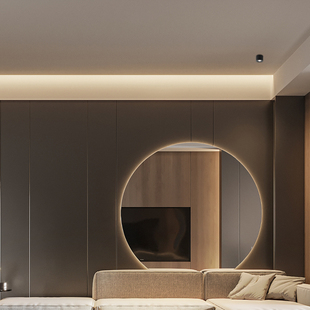 免吊顶反光灯槽客厅明装悬浮洗墙灯回光灯带免槽石线性铝槽灯