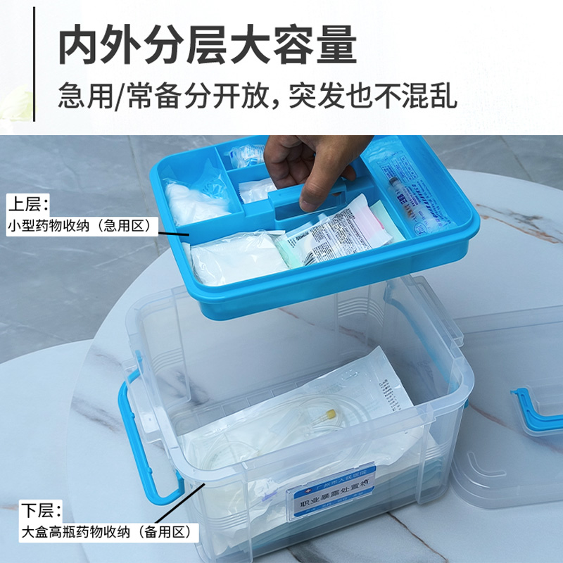 手提收纳箱收纳箱透明整理箱物品职业暴露处置箱医用大小便标本箱