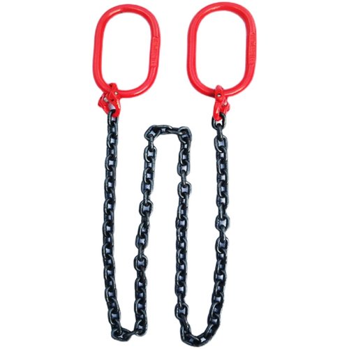 链条起重锰钢索具拖拉车铁链子两边双头带吊环扣圆圈吊装货车2米1