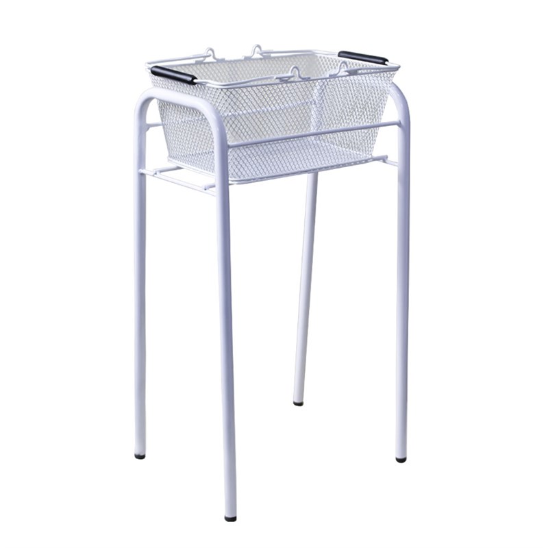 白色金属购物篮底座手提篮底座精品店购物篮饰品店收纳篮买单篮