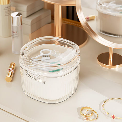 透明隐形牙套清洗器收纳盒假牙矫正保持器盒子带可携式清洗盒浸泡