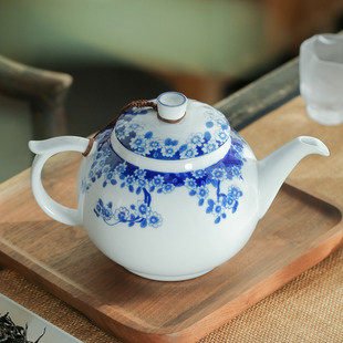 中式 大号茶壶陶瓷单壶大o容量家用饭店冲茶器青花老式 凉水壶泡茶