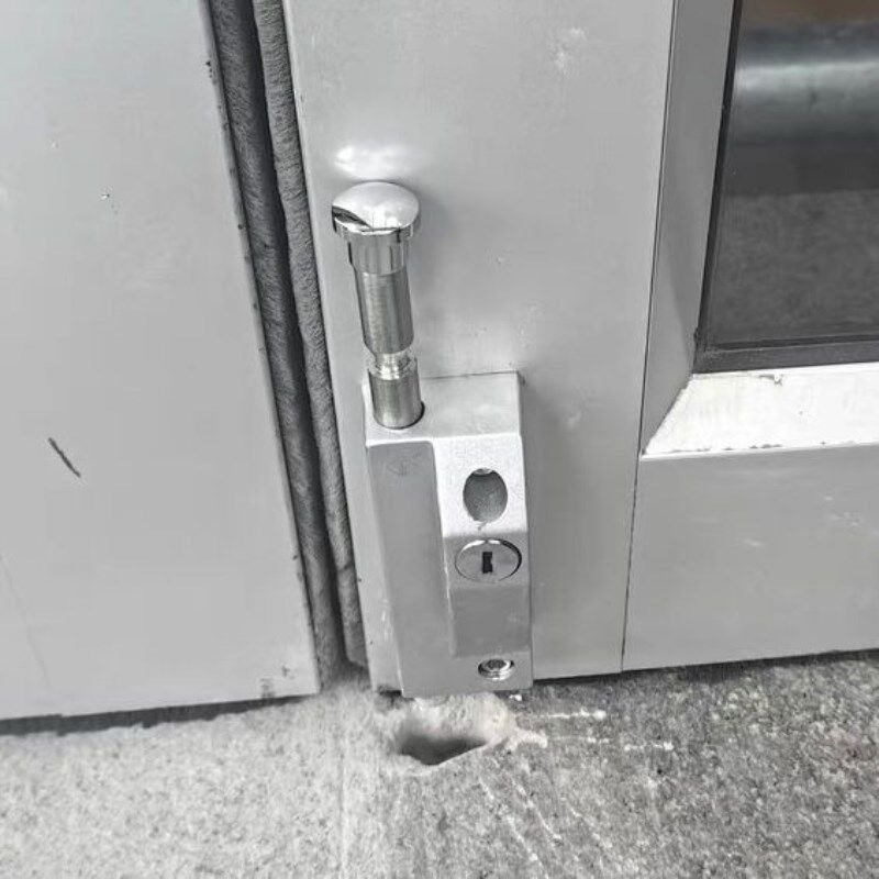 有框防盗旋转门锁插销锁双门自动插销锁地锁玻璃门锁落地插锁明装