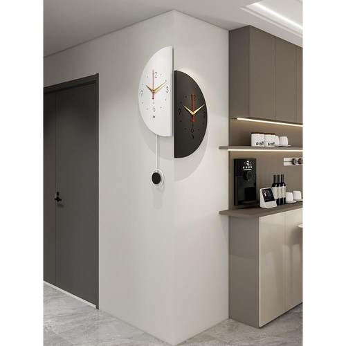 新款现代拐角双面挂钟挂墙客厅家用转角时钟餐厅静音钟表挂表