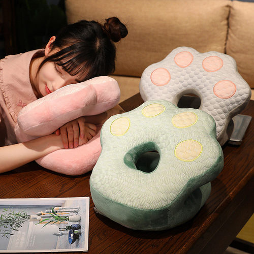 夏季冰豆豆午睡枕趴睡枕办公室午休枕趴桌上睡觉抱枕趴趴枕防手麻