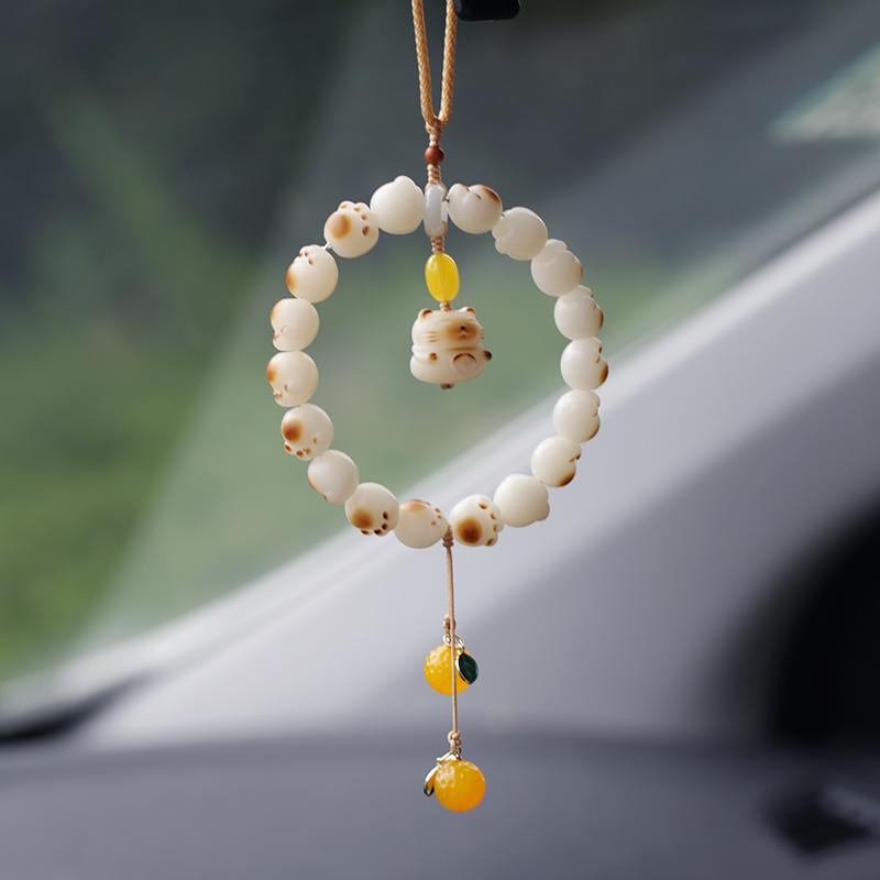 高档猫咪猫爪汽车挂件后视镜挂饰女士生车内载上吊坠可爱呆萌