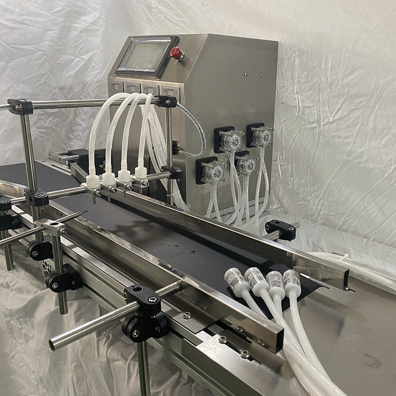 爽肤水化妆品等全自动化液体灌装机械 小型四头灌装机