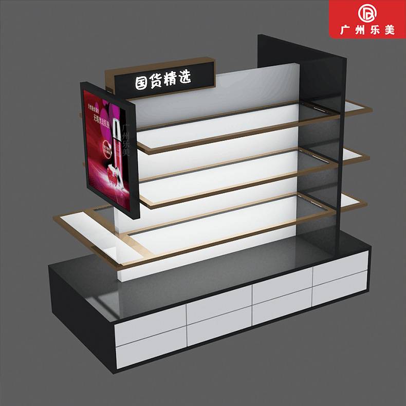 定制彩妆柜化妆品烤漆柜　组合陈列置物货架　护肤品展示台