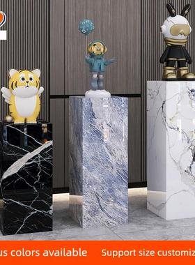 大理石饰品展示底座增高台展厅酒店会所工艺品装饰板岩柱石墩