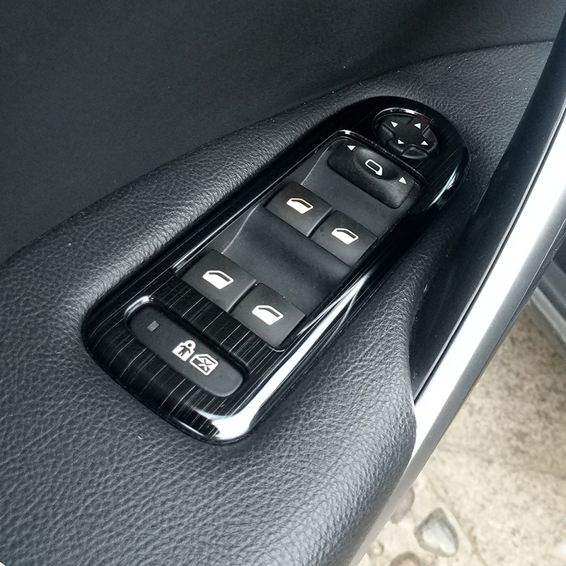 适配雪铁龙C5玻j璃升降器开关装饰 标致508改装车门内扶手装饰亮