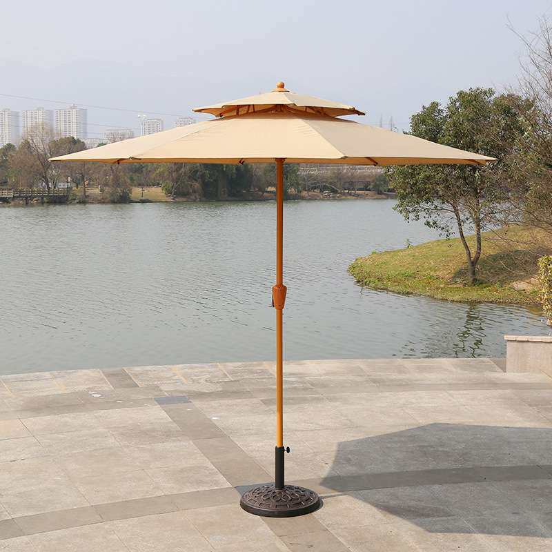 遮阳伞户外太阳能led灯条伞别墅花园阳台庭院伞室外摆摊大太阳伞