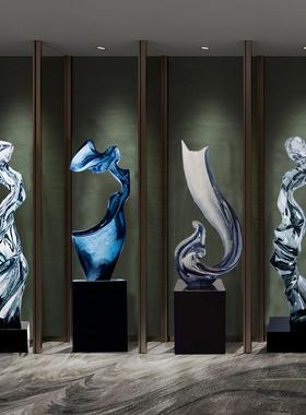轻奢高级感客厅透明树脂雕塑抽象玄关软装置工艺术品大型落地摆件