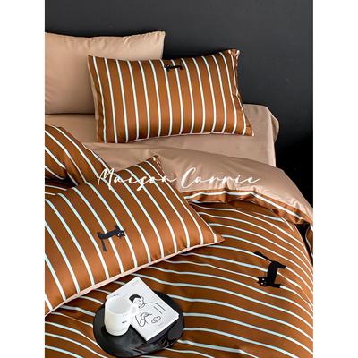 嘉里home|逆时光覆古条纹全棉床上四件套高级感卡通印花被套床单