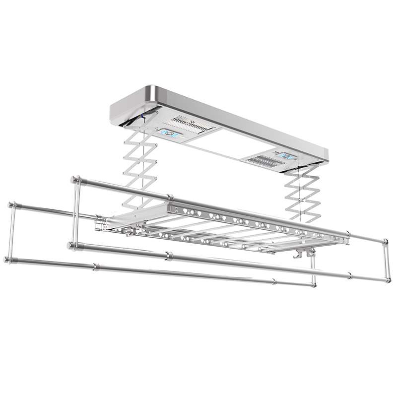 电动升降声控智能晾衣架小阳台家用遥J控自Q动合金太空铝衣架