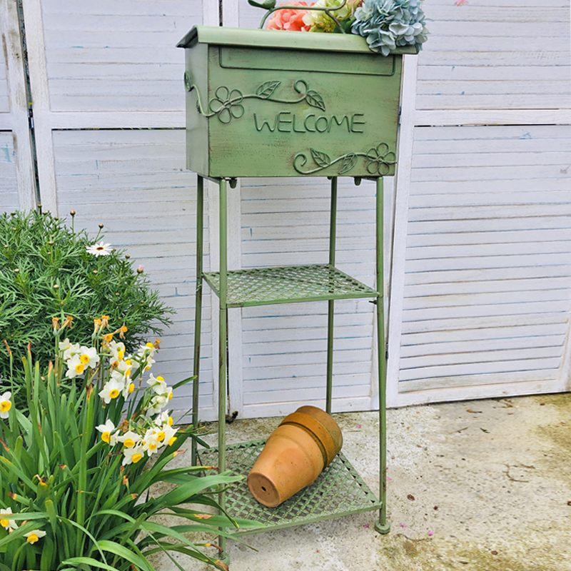 阳台铁艺花架户外庭院落地多层置物架花J园露台室外信报箱花园装