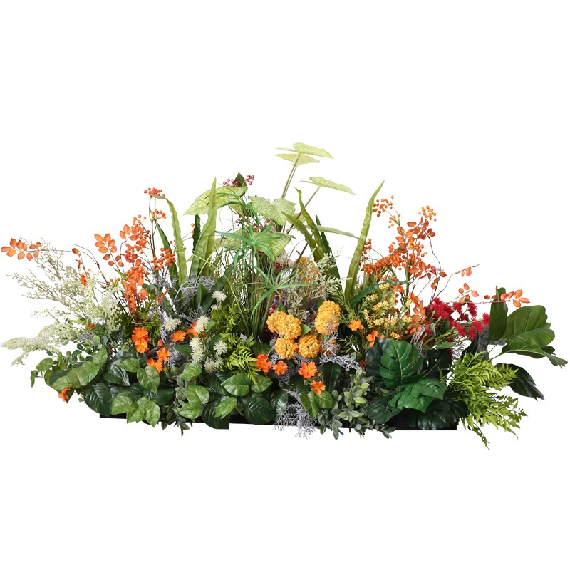 仿真绿植布置商业活动花草造景花艺装饰摆件假花丛壁挂路引假花