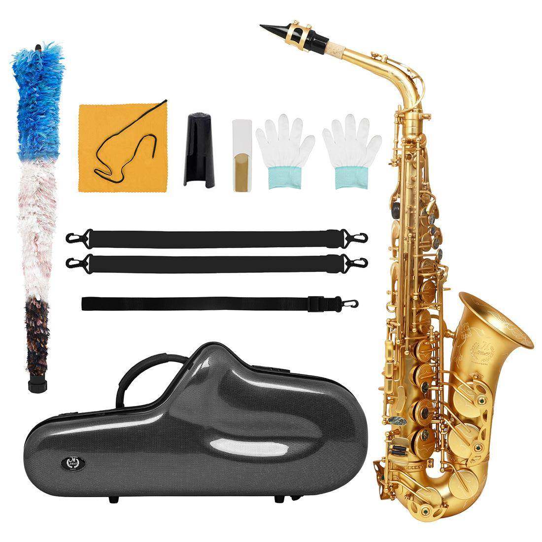 MBAT萨克斯乐器中音降E调磨砂萨克斯风初学乐团演奏金色萨克斯管