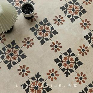 法式覆古田园风小花砖商业空间厨房化妆室饭厅阳台玄关咖啡店地砖