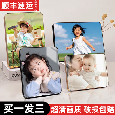 宝宝水晶相框挂墙摆台高级感定制