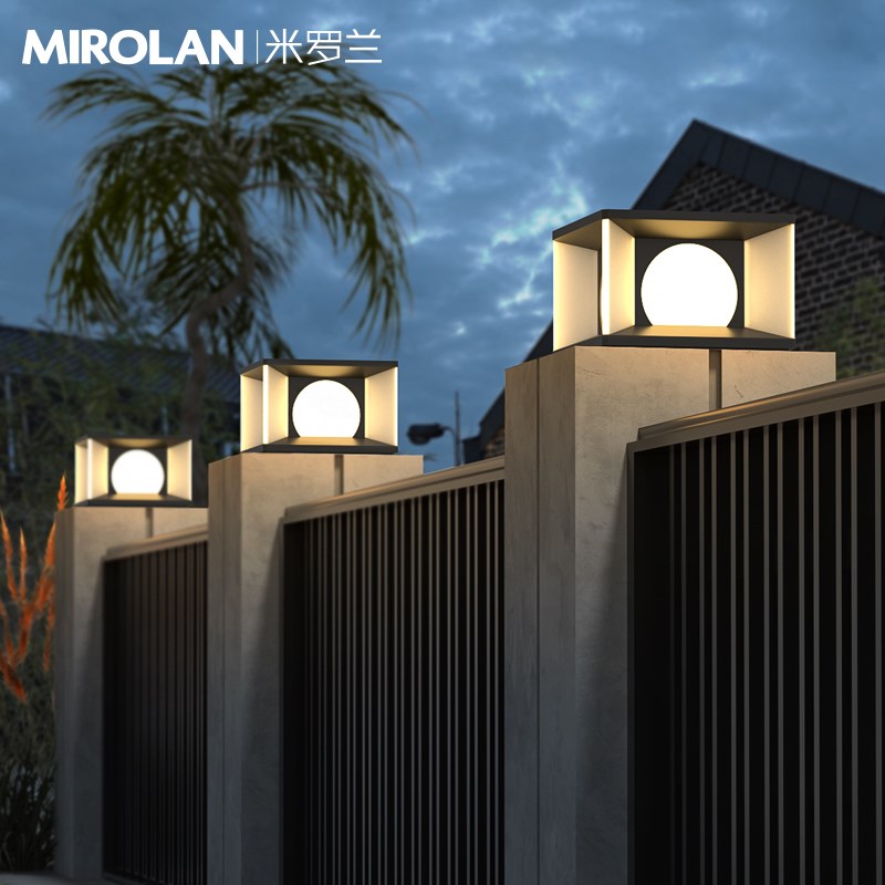 太阳能柱头灯户外庭院灯防水门柱灯大门灯别墅柱子灯围墙灯门墩灯