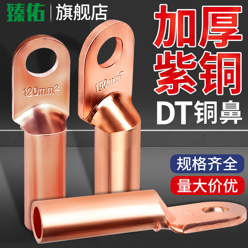 DT铜鼻子线鼻子接线端子电缆接头16/25/50/70/95/120/150/240平方