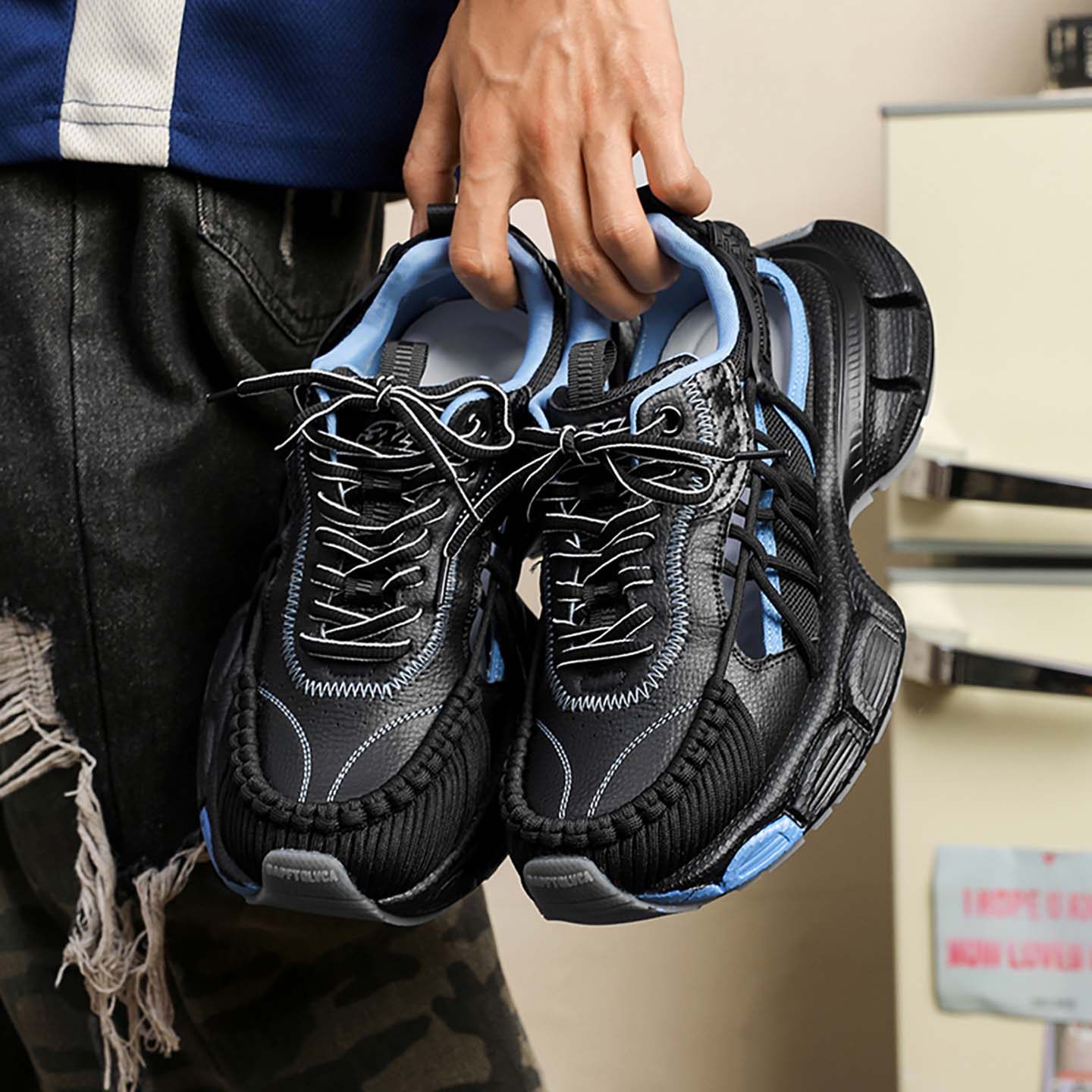 2025新款潮牌厚底老爹鞋男款绑带设计增高跑步透气百搭休闲运动鞋,流行男鞋,老爹鞋,淘宝优惠券,粉丝福利购,淘宝优惠卷