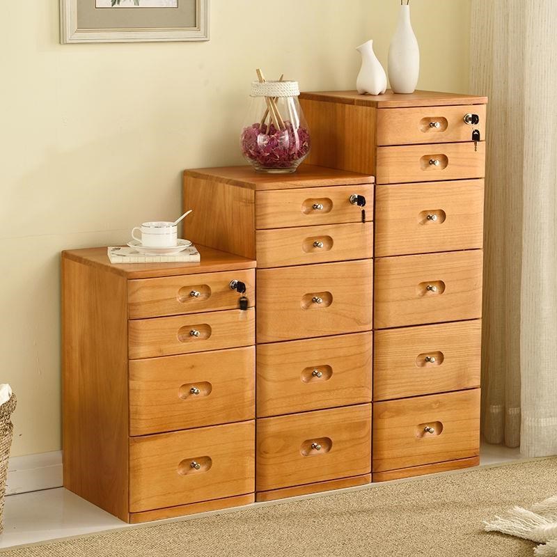 宽收纳柜床头柜五斗柜实木欧式五斗橱斗柜30L墙柜子储物柜带锁靠c