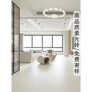 天鹅绒柔光超白胚肌肤釉奶油白微水泥地砖客厅卫生间咖色瓷砖