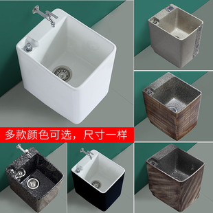 复古阳台拖布池仿古地拖盆家用洗墩布池 彩色黑色陶瓷g拖把池欧式