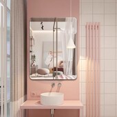 浴室镜子墙自粘免打孔学生宿舍墙壁挂小块防水洗脸挂镜