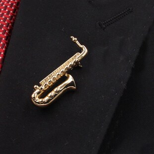 萨斯风胸针西服礼服商务演出萨斯别针饰品白铜金创意