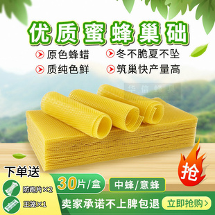 中蜂深房巢础蜜蜂巢基蜡脾蜡皮片养蜂工具标准蜂箱中意蜂群巢脾