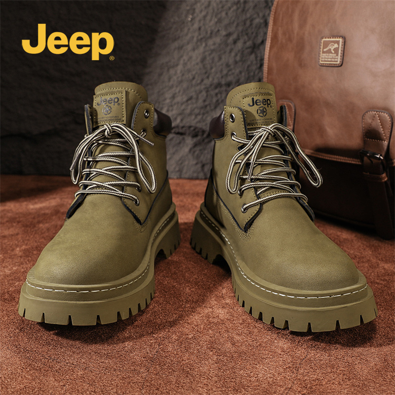 jeep马丁靴男款2025新款秋季户外耐磨高帮大黄靴男士工装靴子男靴