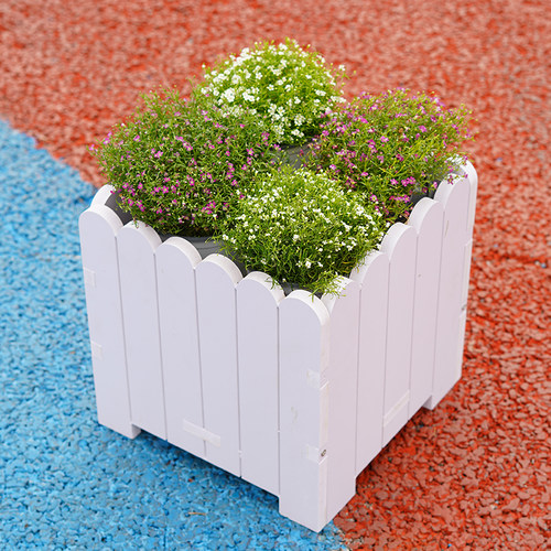 阳台种植箱长方形花箱栅格绿植盆栽庭院栅栏花盆厂家围栏户外简约