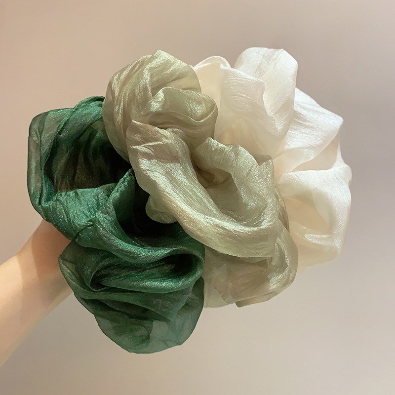 森系网纱大号大肠发圈高级感弹力扎头发绳复Q古网红时尚简约头花