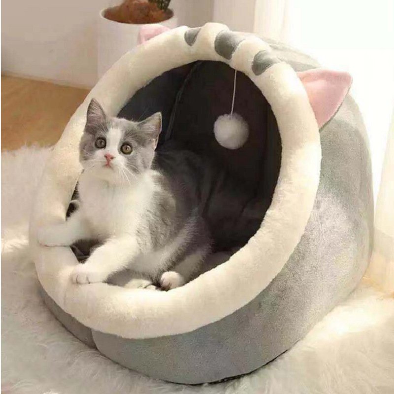 厂家网红 猫吉吉狗窝猫窝可拆洗猫咪宠物用品半封闭垫子 四季保暖