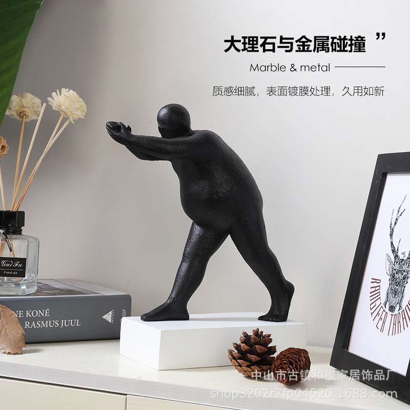 北欧现代样板房创意雕塑抽象人物摆件电视柜斗柜玄关书柜饰品摆设